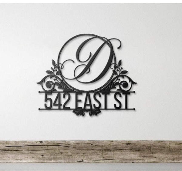 Personalized Family Address Metal Sign, Last Name Sign, Metal Monogram Sign, Custom Family Name Wall Sign, Initial Sign, Address Metal Sign