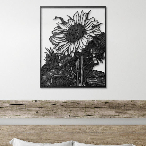 Sunflower Metal Wall Art, Wall Hanging Sunflower Decor, Large Metal Sign, Housewarming Gift, Metal Sunflower Wall Decor, Above Bed Decor