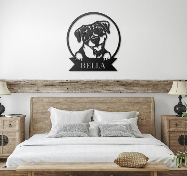 Pit Bull Ornament, Pit Bull Metal Sign, Pit Bull Puppy Wall Art, Outdoor Patio Decor, Metal Dog Art, Large Metal Sign, Pit Bull Gifts