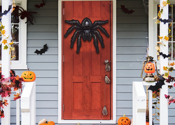 Metal Halloween Spider Sign, Halloween Front Door Sign, Metal Spider Sign, Halloween Decor Sign, Metal Greeting Sign