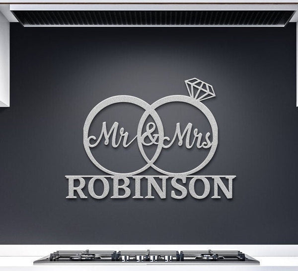 Personalized Wedding Metal Sign, Last Name Wedding Sign, Custom Wedding Wall Sign, Metal Wedding Gift, Wall Hanging Wedding Sign