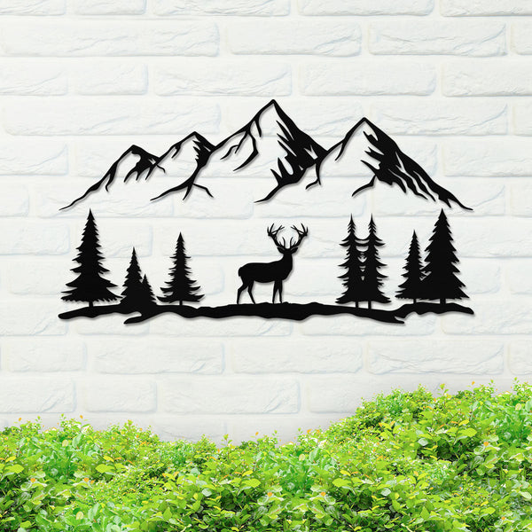 Deer Sign, Deer Metal Sign, Metal Deer Sign, Deer Sign, Metal Family Sign, Housewarming Sign, Home Decor, Backyard Sign, Wedding Gift