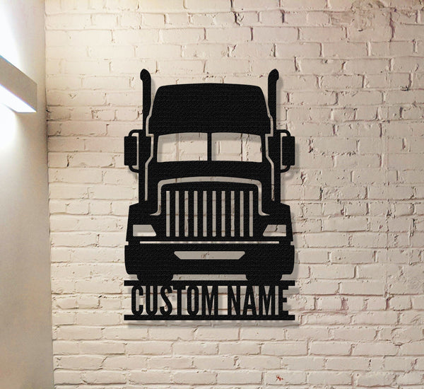 Personalized Truck Metal Sign, Truck Sign name,Custom Truck Wall Art, Truck Wall Decor, Garage Decor, Outdoor Decor, Work Shop Decor