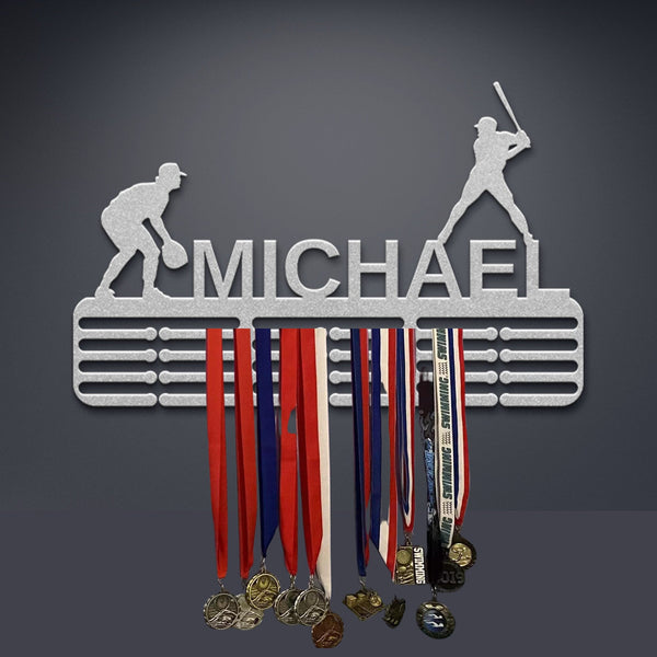 Personalized Baseball Medal Hanger, Medal Display, Medal Holder For Kids, Sports Medal Rack, Sports Metal Sign, Baseball Ornament