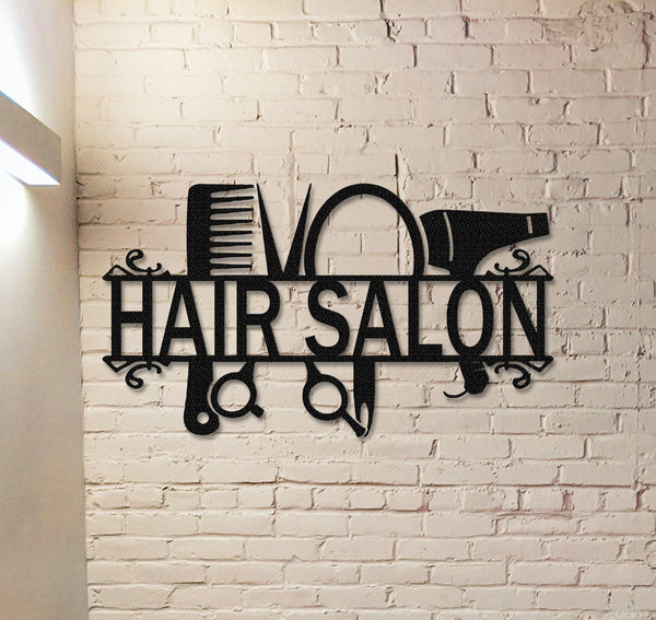 Custom Hair Salon Wall Decor,Salon Name Sign,Beauty Salon Decor,Personalized Salon Wall Art,Salon Metal Sign,Indoor Decor,Hairstylist Sign1