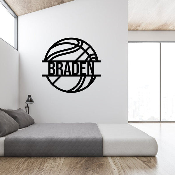 Personalized Basketball Metal Wall Art / Basketball Hoop Wall Decor / Metal Wall Decor / Home Decor