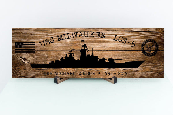 Custom US Navy Ships Wood Sign, Navy Veterans Gift, Navy Gifts For Men, Fathers Day Gift For Navy Dad, Battleship Metal Sign, Personalized