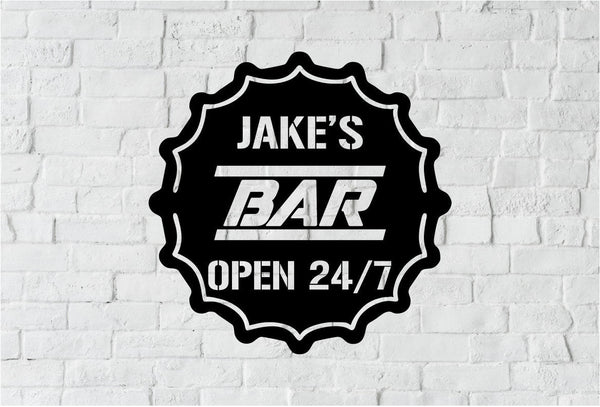 Personalized Metal Bar Sign, Fathers Day Gift, Metal Sign, Established Date, Bar Plaque