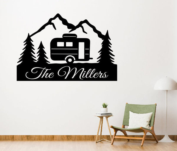 Personalized Camper Metal Sign | Camping Gift | Camper home decor Sign | Camper Trailer Gift | Metal Monogram Sign