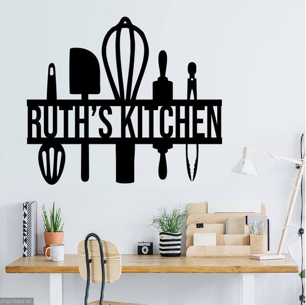 Personalized Kitchen Metal Sign / Metal Kitchen Wall Art / Personalized Name Kitchen Wall Art / Kitchen Metal Art