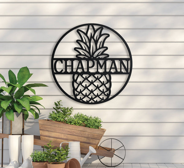 Pineapple Sign, Custom Metal Sign, Metal Welcome Sign, Door Hanger, Home Decor, Backyard Sign, Pineapple Welcome Sign, Housewarming Gift