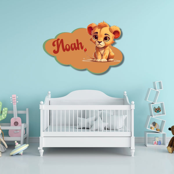 Lion Metal Nursery Decor, Personalized Metal Baby Name Sign, Baby Nursery Sign, Custom Nursery Sign, Metal Name Sign, Kids Name Sign