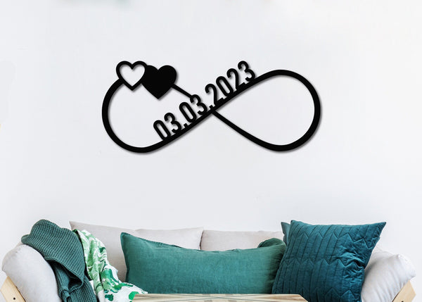 Personalized Infinity Heart Metal Sign, Custom Infinity Metal Sign, Metal Wedding Sign for Couples, Metal Name Sign, Wedding Gift Ideas