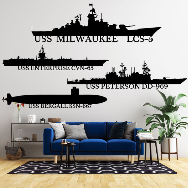 Custom US Navy Ships Metal Sign, Navy Veterans Gift, Navy Gifts For Men, Fathers Day Gift For Navy Dad, Battleship Metal Sign, Personalized