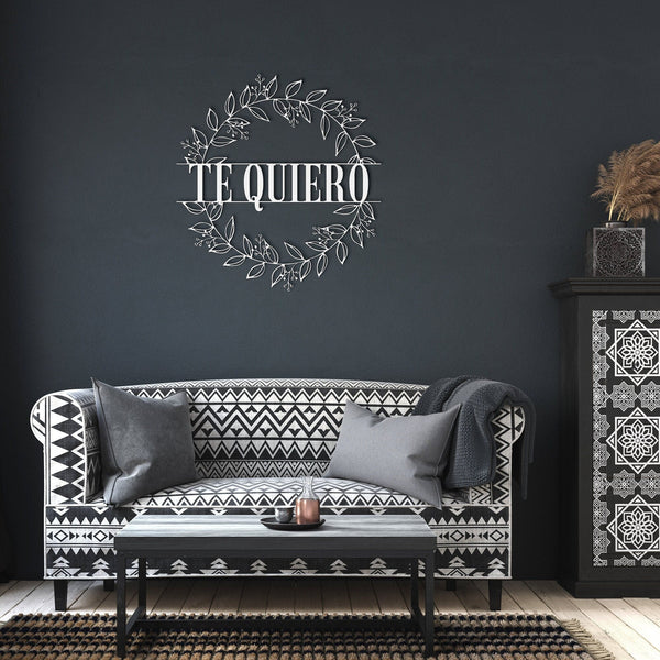 Te Quiero Spanish Metal Sign, Spanish Love Metal Sign, Wall Hanging Metal Art, I Love You Metal Sign, Large Metal Wall Art