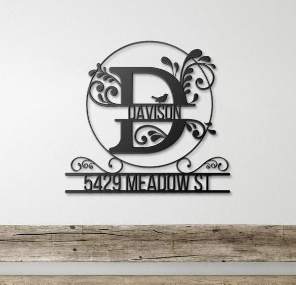 Outdoor Monogram Address Sign, Custom Metal Monogram Sign, Metal House Numbers, Large Metal Sign, Outdoor Address Sign, Metal Address Plaque