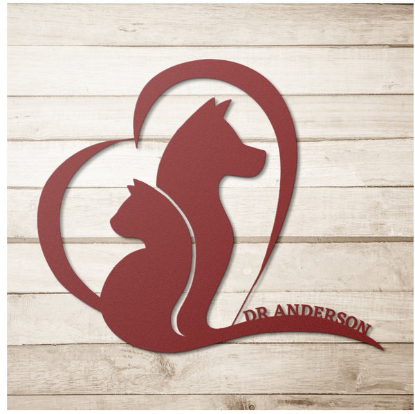 Red Veterinary Metal Sign, Personalized Veterinary Sign, Veterinary Gift, Veterinarian Gift, Custom Vet Sign, Gift For Vet