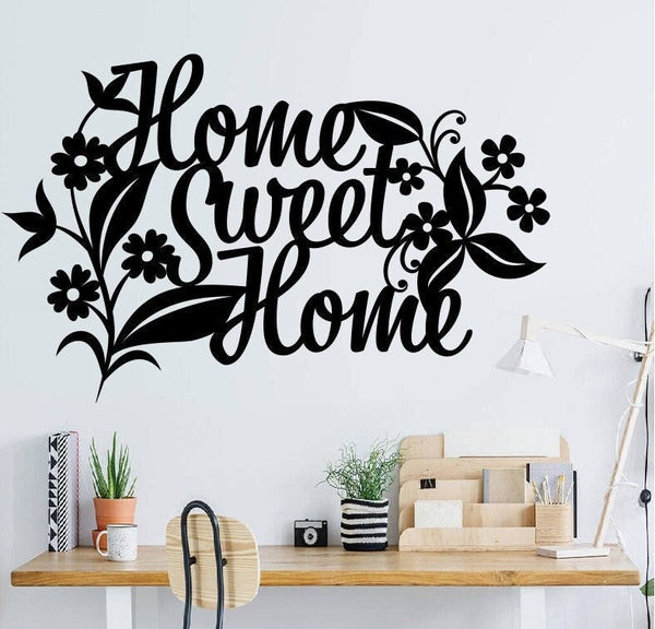 Home Sweet Home Metal Wall Art | Flower Home Decor | Flowers Wall Decor | Metal Wall Art Sign | Metal Flower Home Sweet Home