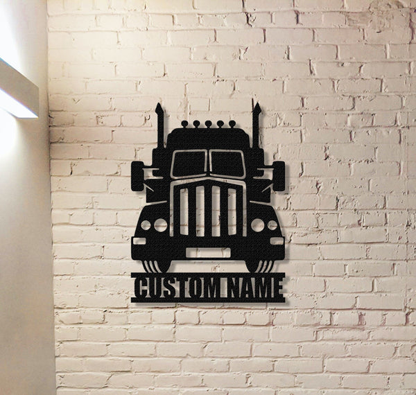 Custom Truck Sign Name,Metal Truck Sign,Personalized Garage decor,Truck Wall Art,Truck Decor,Truck Driver Gift,Man Cave Decor