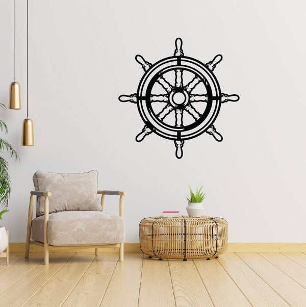 Sailing Metal Sign, Sailor Sailing Gift, Cottage Sign, Boating Gift, Metal Monogram Sign, Sailing Wheel Sign