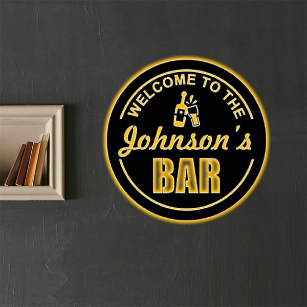 Personalized Welcome To The Bar Metal Sign, Custom Pub Sign, Bar Sign, Pub Bar Wall Art, Home Pub Shed Man Cave Wall Decor, Outdoor Patio Sign