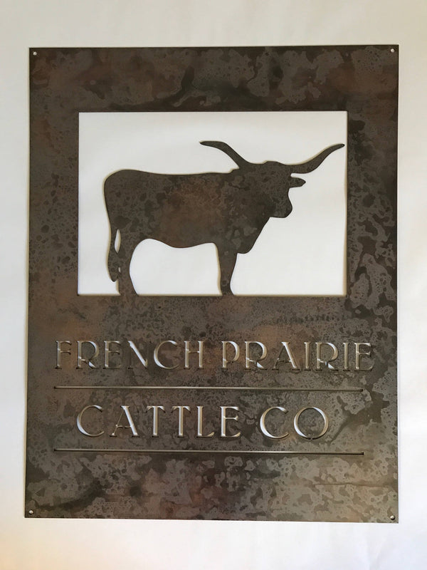 LONGHORN CATTLE metal sign, metal longhorn signlaser cut address sign