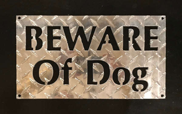 Metal Beware of Dogs  sign in gorgeous copper acid with baked on clear coat