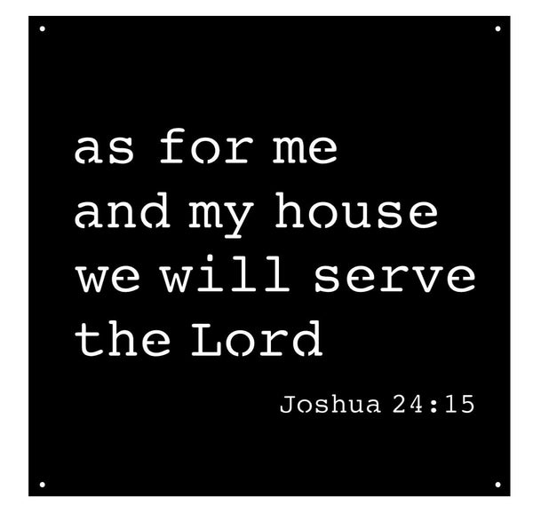 Metal AS For ME and my HOUSE we will serve the Lord metal wall hanging