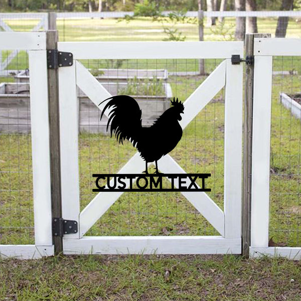 Personalized Rooster Metal Wall Art With Lights, Custom Chicken Coop Decor, Farmhouse Decoration, Rooster Door Hanger, Gift For Farmer