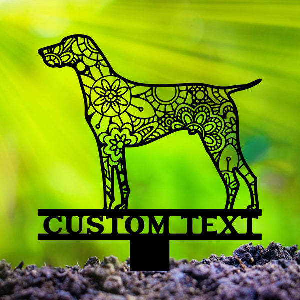 German Shorthaired Pointer Mandala Garden Stake Metal, German Shorthaired Pointer Zentangle Metal Yard Art, Dog Garden Sign Outdoor Decor