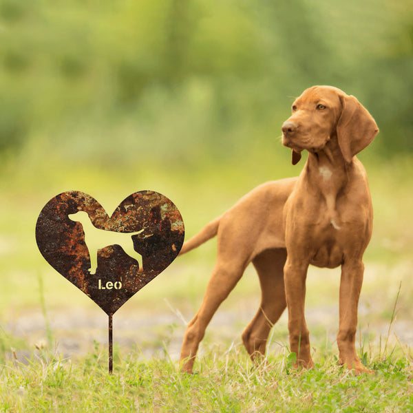 Vizsla Garden Sign Rusty, Vizsla Garden Stake, Rusted Metal Yard Art, Vintage Outdoor Decor, Dog Metal Garden Stake, Vizsla Lover Gift