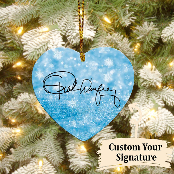 Custom Your Signature Acrylic Ornament, Christmas Gift For Family, Custom Ornament Gift For Business, Lovers, Christmas Tree Decoration