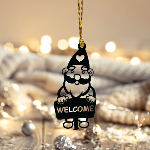 Welcome Gnome Christmas Ornament, Gnome Ornament Gift For Grandpa, Grandma, Mom, Dad, Housewarming Gift, Family Gift, Tree Decor