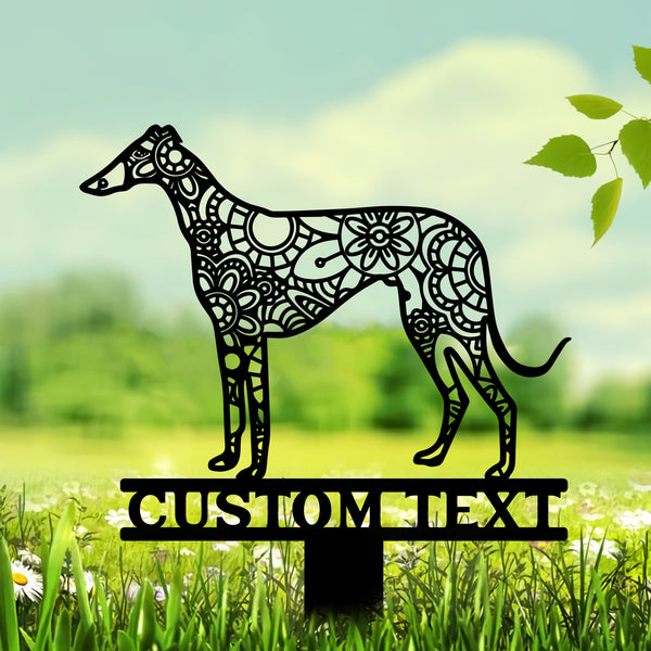 Italian Greyhound Mandala Garden Stake Metal, Italian Greyhound Zentangle Metal Yard Art, Greyhound Gifts, Dog Garden Sign, Outdoor Decor