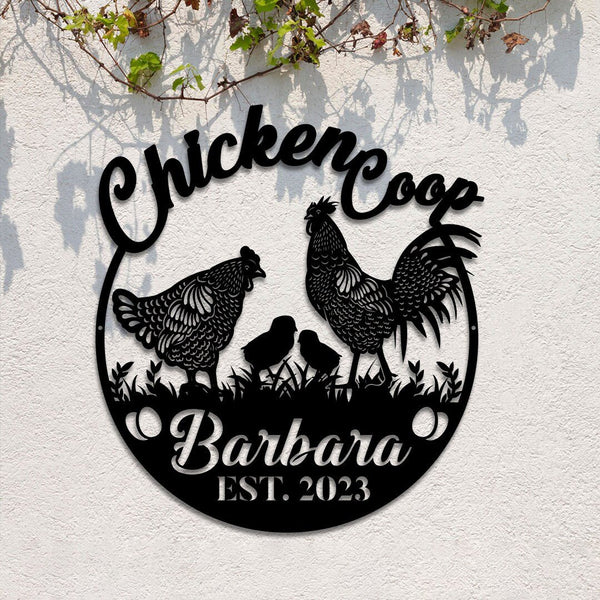 Custom Metal Chicken Coop Sign with Led Light, Rooster Hen Sign, Farm Barn Decor, Country Home Decor, Welcome Sign, Hen House Sign