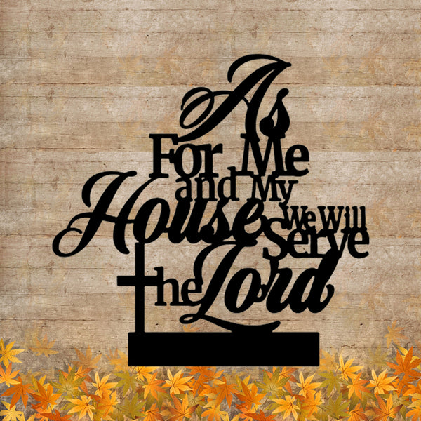 Handmade As For Me And My House Metal Wall LED Sign-Metal Bible Verses Wall Decor-As For Me And My House Christian Wall Art-Indoor Sign-Gift