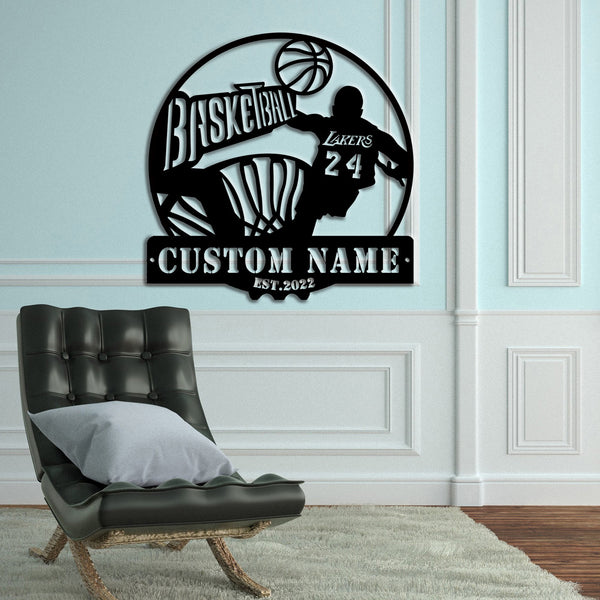 Handmade Custom Basketball Metal Wall Sign-Personalized Basketball Metal Wall Art-Basketball Metal Wall Decor-Housewarming Gift-Indoor Signs