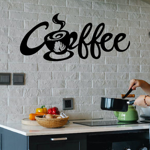 Handmade Coffee Metal Wall LED Sign-Coffee Metal Wall Art-Coffee Metal Wall Decor-Black Wire Coffee Sign for Wall-Farm Garden Coffee Decor