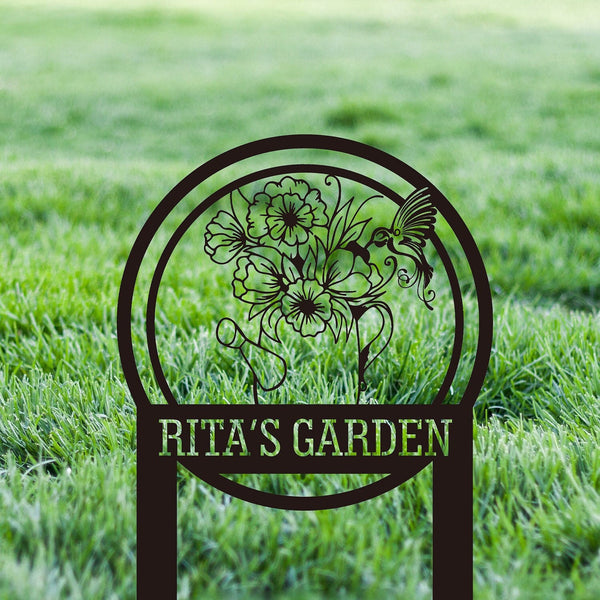 Handmade Custom Garden Sign With Stakes-Custom Garden Name Signs-Gift For Gardener-Custom Garden Decor-Custom Yard Art-Outdoor Decor