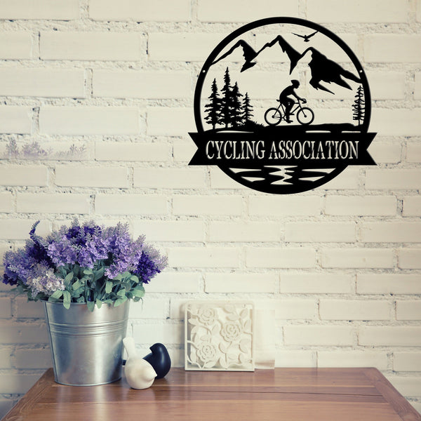 Handmade Custom Cycling Metal Wall Led Sign-Personalized Cycling Metal Wall Art-Sports Dirt Bike Signs-Family Last Name Sign -Gift For Biker