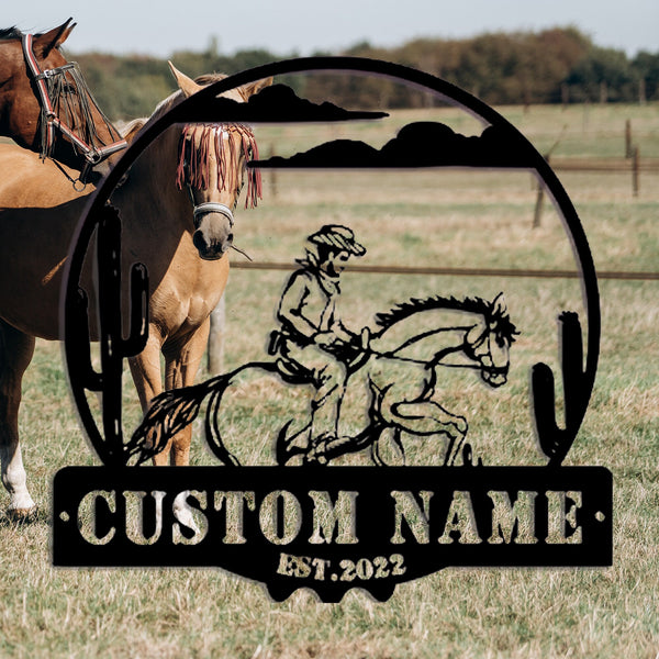 Handmade Custom Cowboy Metal Wall LED Sign-Personalized Cowboy Metal Wall Art-Cowboy Metal Wall Decor-Housewarming Gifts-Indoor Signs