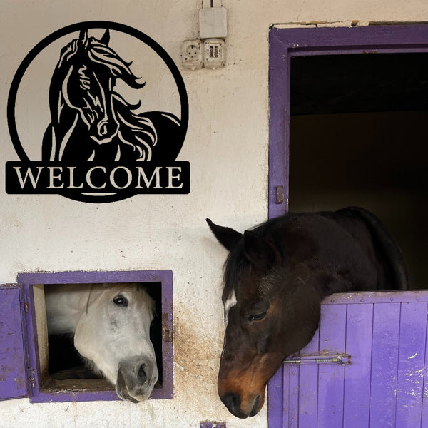 Handmade Custom Horse Metal LED Wall Sign-Personalized Horse Metal Wall Art-Horse Metal Wall Decor-Welcome Sign-Housewarming Gifts-Horse