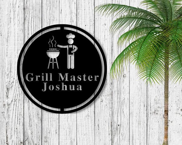 Personalized Metal BBQ Sign, Outdoor Sign, Indoor, BBQ Gift, Gift for Dad, Father's day gift, Personalized Grill Sign, BBQ Party Decor