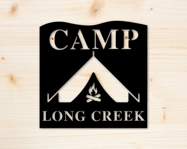 personalized sign, camp decor, custom sign, office, outdoors, gift for dad, gift for him, gift for her, custom metal camp sign, sign