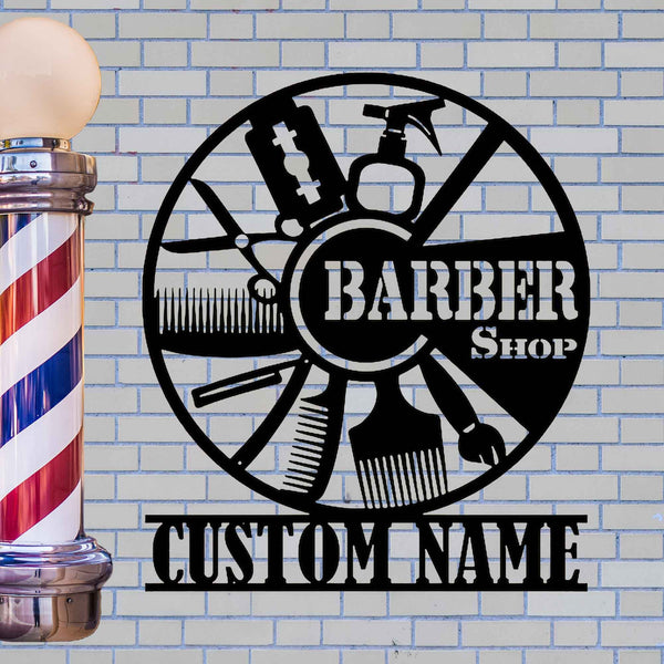 Personalized Barber Shop Metal Sign, Personalized Hair Dresser Metal Sign, Barber Shop Metal Wall Decor, Hair Stylist Gift