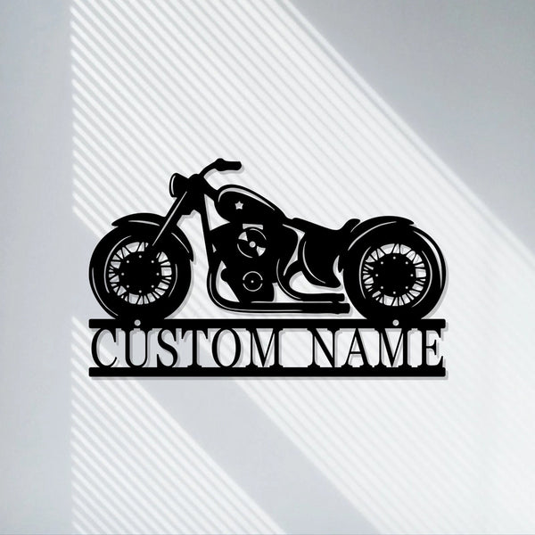 Customized Metal Name Signs/Personalized Motorcycle Metal Wall Art/Gifts for Motorcycle Lovers/Indoor and Outdoor Wall Decor/LED Light Signs