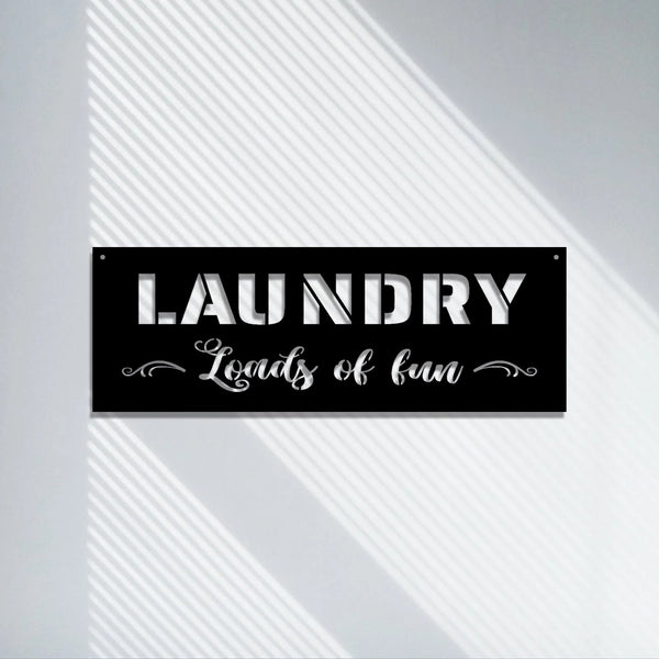 Custom Laundry Room Metal Wall Sign Art Loads of Fun Metal Sign Home Decor Decorative Accent Metal Wall Art Funny Laundry Room Sign LED sign