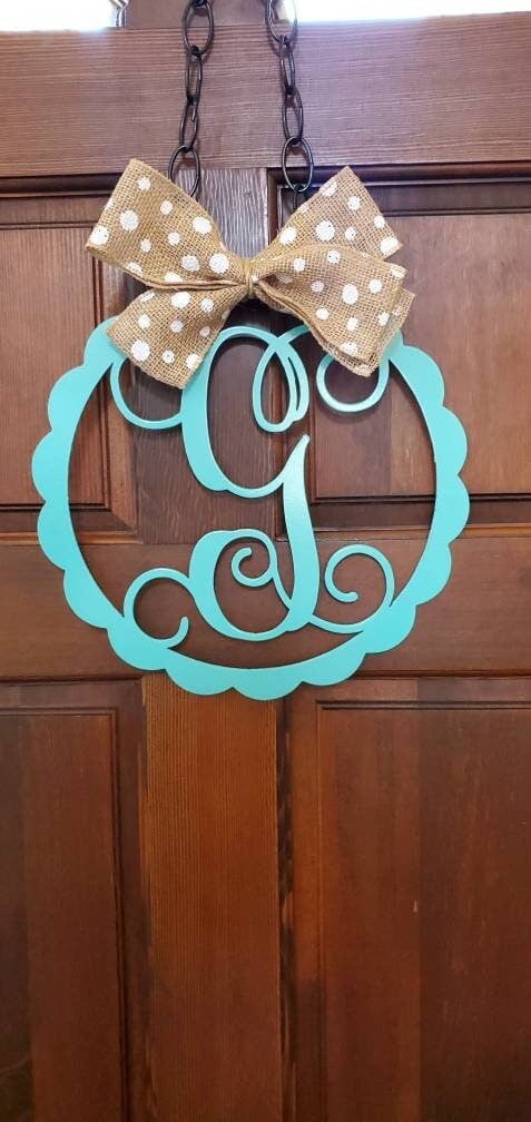 Monogram Initial Door Hanger, Monogram Metal Door Hanger, Door Hanger, Custom Door Hanger, Door Decor, Housewarming Gift, Front Porch Sign