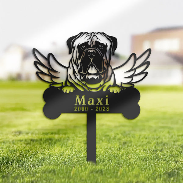 Personalized Bullmastiff Dog Memorial Stake, Metal Stake, Sympathy Sign, Pet Grave Marker, Remembrance Stake