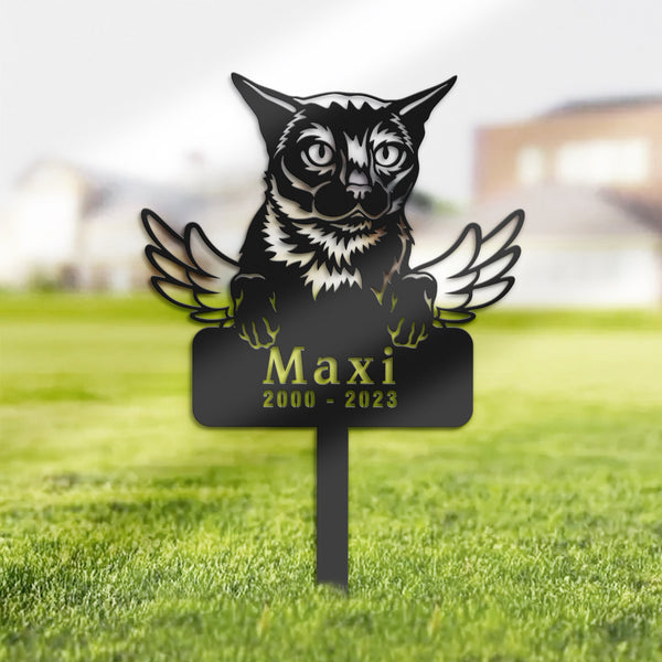 Personalized Burma Cat Memorial Stake, Metal Stake, Sympathy Sign, Pet Grave Marker, Remembrance Stake